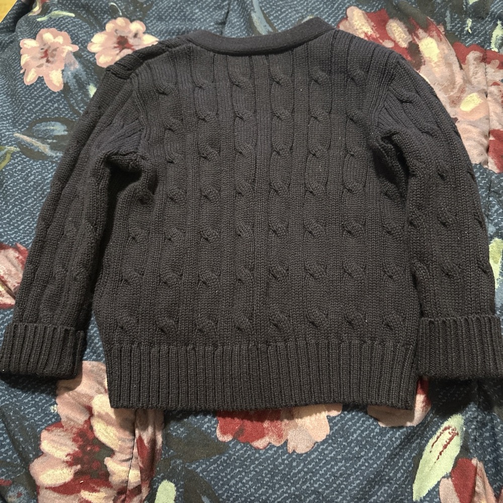 Kids Ralph Lauren Dark Blue Knit Cardigan with Red Logo
Size :18 months - Picture 2 of 2